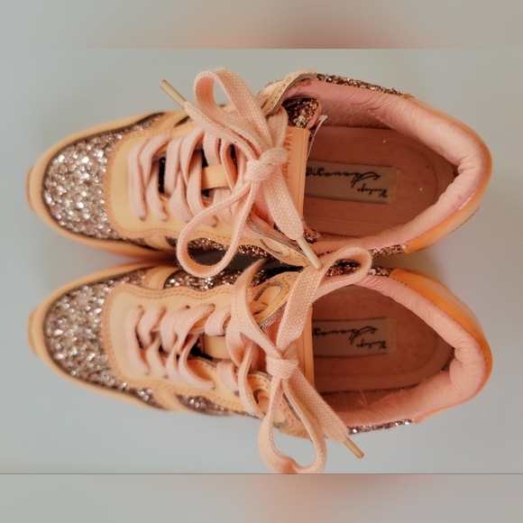 NWOT Vintage Havana Ladies Splendid Glitter Lace Up Leather Sneakers - Picture 2 of 11